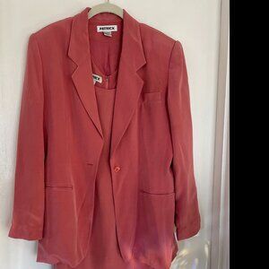PATRICK Dusty Pink Silk Blazer + Dress Set – Women's Size 6